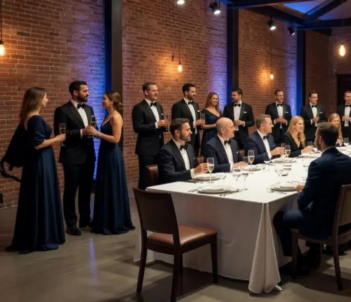 Ekskluzywny event firmowy z elegancką scenografią, oświetleniem i strefą rozrywki NAXSOL ENTERPRISES LTD